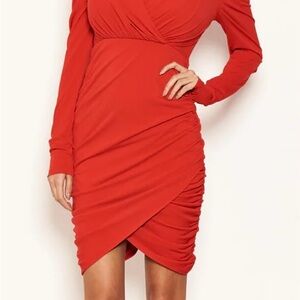 Elegant Red Wrap Dress